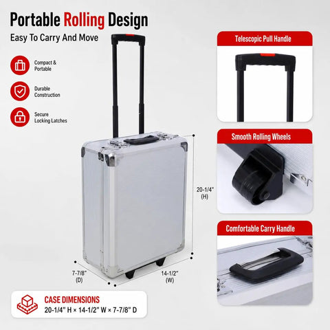 899-Piece Home Repair Tool Set With Rolling Aluminum Tool Chest featuring telescopic handle and smooth wheels