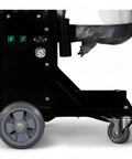 HD2 Two Motor HEPA Dust Collector With Reverse Air Jet Pulse Filter Cleaning System showing controls and sturdy wheels.
