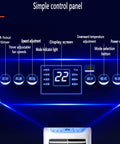 Control panel of Chill Out And Beat The Summer Heat With This Whisper Quiet Portable Swamp Cooler AC Unit featuring display and timer.