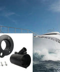 Rugged Outboard Motor Cable Conduit Protective Sleeve Kit With Flange Connector For Secure Marine Wiring And Hose Routing On Yachts, black polypropylene, with screws