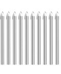 Glass drill bits set, ten 6mm carbide-tipped bits with 1/4-inch round shanks, front view.