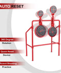 Double Spinner Shooting Targets Three Eighths Inch Thick Steel Auto Reset Target System with four rotating plates.