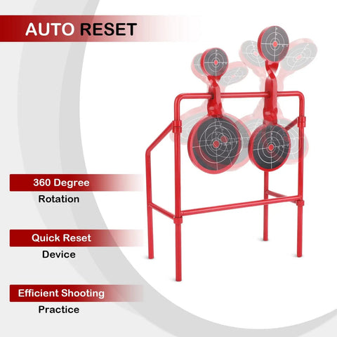 Double Spinner Shooting Targets Three Eighths Inch Thick Steel Auto Reset Target System with four rotating plates.