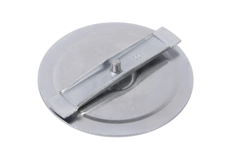 Heavy Duty Galvanized Metal Knockout Seals Pack Of 100, metal seal with a screw for electrical box fitting.