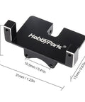 Aluminum Servo Mount Bracket For 1/24 Scale RC Crawlers, Compatible With 08MA Servos; CNC Aluminum; Black with dimensions