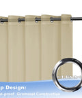Outdoor Sheer Curtains For Patio Waterproof 4 Panels 54 By 84 Inches Light Filtering Voile Drapes with 1.6 inch grommets