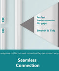 Ultimate Cord Concealer Kit For Wall Mounted TV Cables 9 Pack 17 Inch Each 153 Inch Total White close-up seamless connection