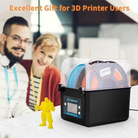 Upgraded Filament Dryer Box For 3D Printing Large Capacity Dehydrator For 2kg Spools and two people in the background