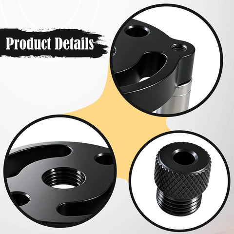 Bulletproof Aluminum Self Centering Drill Guide Jig For Bullseye Hole Alignment top view of precision drill holes and knob.