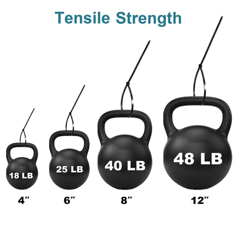 Assorted Zip Ties 12 Inch 8 Inch 6 Inch 4 Inch 200 Pack Tough As Nails Heavy Duty UV Resistant Nylon Cable Ties For Outdoor Use All Weather Tie Straps Cables Garden DIY Projects tensile strength 18 to 48 lb sizes
