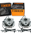 2 Pack Front Wheel Bearing Hub Assembly For Jeep Grand Cherokee 2005 To 2010 Front Replacement Kit OE Quality Hub Bearings Direct Fit Built Tough Easy Install displayed with Timken packaging