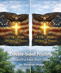 Three By Five Foot Double Sided 3 Ply Outdoor American Flag For 250th Anniversary We The People 1776 2026 Patriotic Yard And House Banner For Fourth Of July Durable Outdoor Use With Reinforced Edges And Fade Resistant Finish