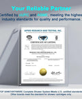Certification for Oil-Rubbed Bronze Shower Faucet Set With Tub Spout And 6 Inch Shower Head, Tub And Shower Trim Kit.
