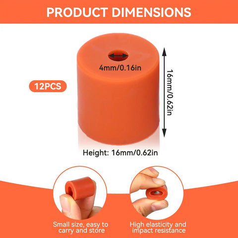 Silicone Bed Leveling Mounts For 3D Printer 12 Pack Solid Column Heatbed Stabilizers Replacing Springs 16mm Height No Wobble
