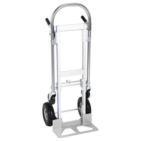 2 In 1 Heavy Duty Industrial Cart With Wheels Folding Dolly Cart 800 Lbs Capacity Foldable Toe Plate Durable Steel Frame Ideal For Movers And Pros Easy Transport On Job Sites And In Warehouses, folded upright
