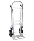 2 In 1 Heavy Duty Industrial Cart With Wheels Folding Hand Truck For Moving Heavy Loads Foldable Toe Plate 800 Lb Capacity Convertible Dolly And Trolley For Pros And DIY Movers, folded aluminum frame