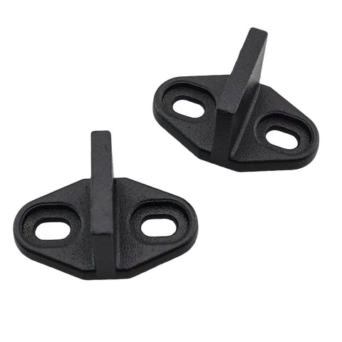 Heavy Duty Sliding Barn Door Anti Swing Stoppers With Screws Set Of 2 In Black made of durable carbon steel for floor and bottom rails