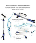 Self Priming Paint Roller With 1.6 Meter Extension Pole removable wool core, showcasing detachable brush and suction bar.