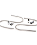 iRKY 44in stainless steel flexible heater hoses with chrome end caps, 2 hoses, 4 caps