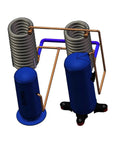 Heavy Duty Tube In Tube Coaxial Condenser for Heat Pump Water Heaters featuring cooling coils and copper piping in assembly.