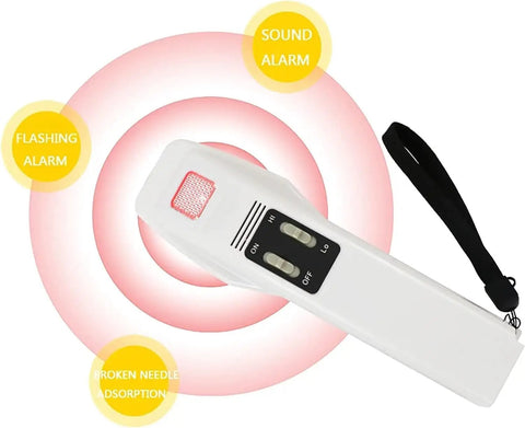 Needle Detector For Textiles And Clothing, High Sensitivity Metal Scanner with alarms, handheld design, black wrist strap