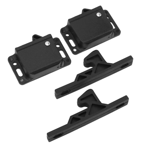 Universal RV Push To Close Cabinet Latches With 5 Lb Pull Force in black ABS for Motorhome Boat Trailer And Home Use