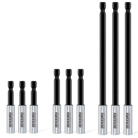 9 Piece CrV Screwdriver Bit Holders Set With Magnetic Extension Socket Drill Bit Holder Hex Shank Quick Change Guide