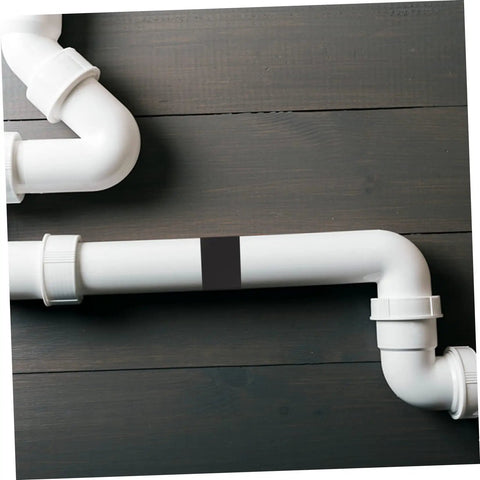 Heavy Duty Waterproof Leak Repair Tape For Plumbing, Strong Adhesive Rubber Sealant on white PVC pipe joint and corner