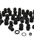 Thirty Pack One Half Inch NPT Cable Glands In Black For Safer Wiring Strain Relief And Quick Plug And Play Install Durable Weather Resistant And Easy To Use In Electrical Boxes, black nylon