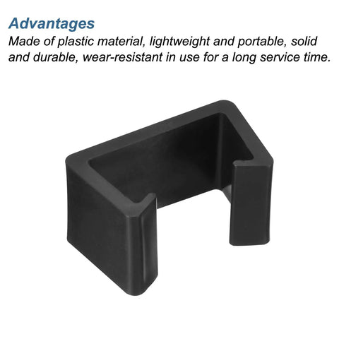Black plastic Eight Pack Patio Furniture Clips For Outdoor Setups Sofa Clamps And Rattan Wicker Chair Fasteners, 59mm size.