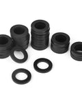40 Piece Garden Hose Washer Set With Durable Silicone O Rings And Abrasion Resistant Gasket Washers For Leakproof No Drip Connections On Standard Three Quarter Inch Hose Fittings, Weatherproof And Long Lasting Seals For Everyday Yard Work. black silicone hose washers and O-rings for 3/4-inch fittings