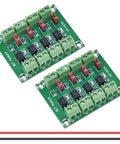 2 Pack PC817 4 Channel Optocoupler Isolation Module For Control Relays Plug And Play 3.6 To 30V Input And 3.3 To 30V Output