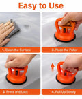 2026 Upgraded Car Dent Repair Kit, 3 Pack Dent Puller Set, Beefed Up Heavy Duty Paintless Dent Removal Tools For Your Car Body, Glass Lifting, Tile Pulling, Sheet Metal And Moving Objects, orange suction puller on car panel