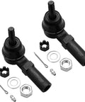 2 Front Wheel Hub & Bearing Kit with 2 Outer Tie Rods for FWD Buick and Cadillac, including nuts and seals, on white background