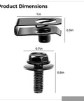 Dimensions of 40 Pairs U Clip Nuts And Bolts Set With Mounting Screws For Sheet Metal Panel Assembly Quick Install Fasteners Kit