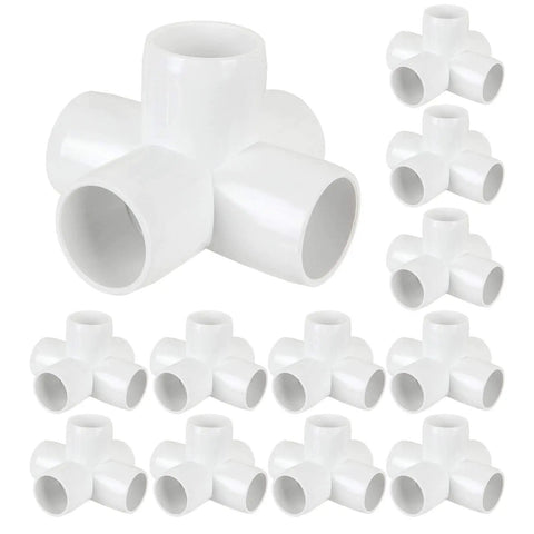 12 Pack 5 Way PVC Fittings 1 Inch Schedule 40 Elbow Connectors for Furniture Building