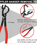Heavy Duty Carotupy Exhaust Hanger Removal Pliers Plus Two Red Rubber Mounts Cut Rusty Clips Fast With Comfortable Grip For Any Auto Repair Shop Or DIY Mechanic, 11.7-inch steel pliers