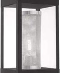 Outdoor Post Top Lantern in Black With Clear Glass and Stainless Steel Mesh Shade One Light Exterior Post Light Weatherproof