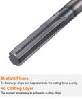 HARFINGTON carbide chucking reamer, 0.335 in diameter, straight flute, straight shank, black.