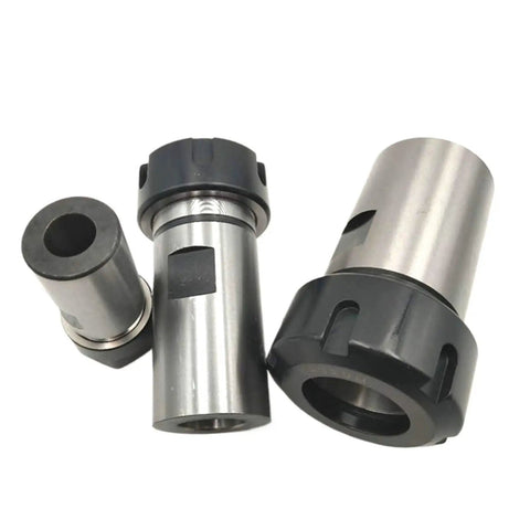 Extended Spindle Motor Shaft Extension Rod For Drill And ER Chucks B10 B12 B16 JT6 Fits Er11 Er16 Er20 Er25 showing three precision machining holders.
