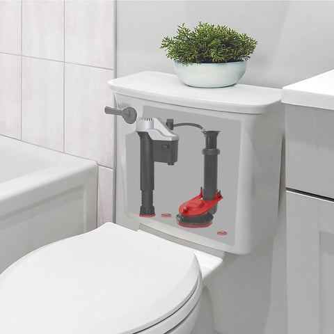 Bathroom toilet tank showing Ultra Universal 2 Inch Toilet Flapper For Most Brands Fits American Standard Kohler Mansfield Toto And More Durable Rubber Seal Easy To Install 2 Pack Made In USA installed.