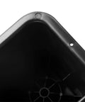 Close-up of 6 Inch Bed Riser Set Of 4 With Wheel Grooves For Stable Lifts And Easy Under Bed Storage in black durable plastic.