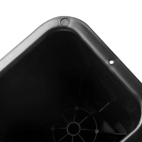 Close-up of 6 Inch Bed Riser Set Of 4 With Wheel Grooves For Stable Lifts And Easy Under Bed Storage in black durable plastic.