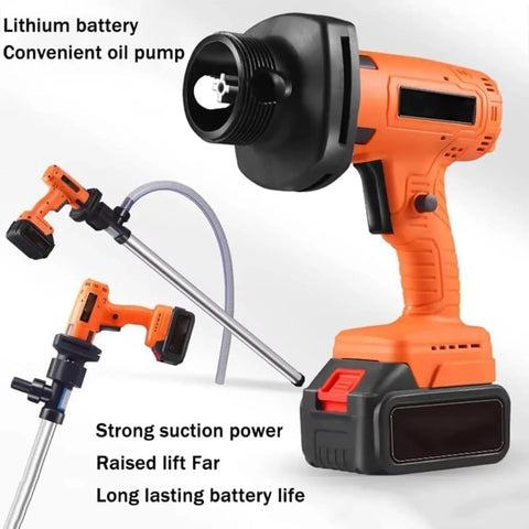 Powerful 21V Cordless Electric Fuel Transfer Pump with Removable Battery, High Speed 120L/min Drain For Diesel Oil And Kerosene Using Stainless Steel Siphon Tube For Portable Drum Use