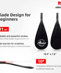 Legit Three Piece Adjustable Stand Up Paddle Board Gear With Durable Composite Blade And Secure Carry Pouch Expands From 60 To 86 Inches For Dead Easy Setup And Smooth Water Float Sessions, showing black tear-drop paddle blade design.