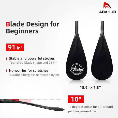 Legit Three Piece Adjustable Stand Up Paddle Board Gear With Durable Composite Blade And Secure Carry Pouch Expands From 60 To 86 Inches For Dead Easy Setup And Smooth Water Float Sessions, showing black tear-drop paddle blade design.