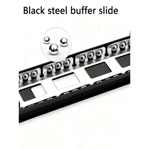 Heavy Duty Ball Bearing Undermount Drawer Slides For Slick Smooth Cabinet Glide And No Sweat Install, black steel construction.