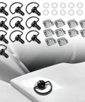 No Sweat 1/4 Turn Quick Release Fasteners With Universal D Ring Clips For Car Panel Trim and Bike Fairings, 10 iron pieces.