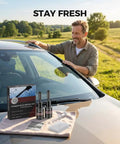 Man using DIY Windshield Crack Repair Kit for Cars No Brainer, 2026 Multi Functional Glass Repair Set next to car windshield