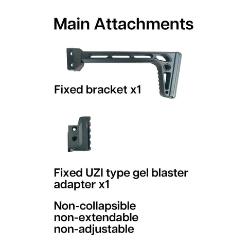 Fixed Mini Stock Bracket For Gel Blaster Crafted From High Grade Nylon Rugged Yet Light Secures With Two M5 Screws On A Picatinny Rail